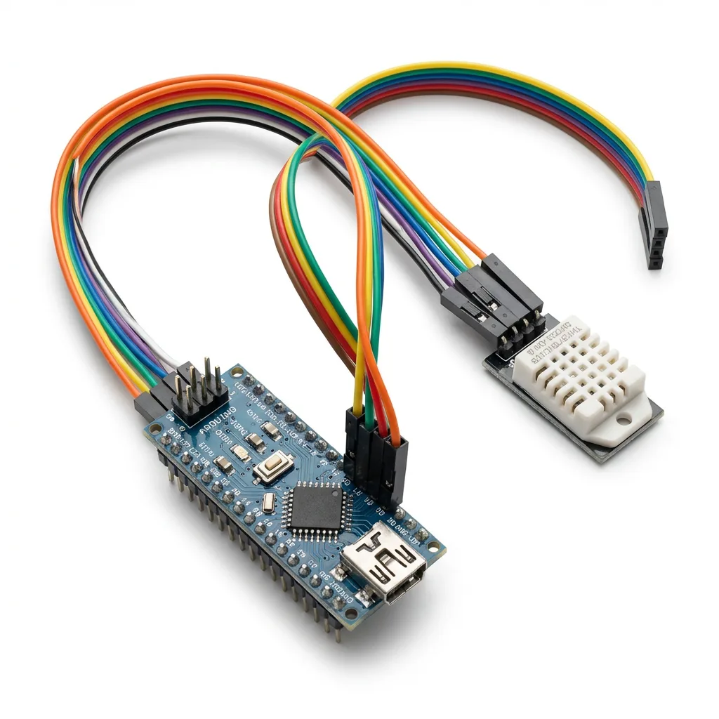 Arduino Nano + Czujnik DHT22 — widok 3
